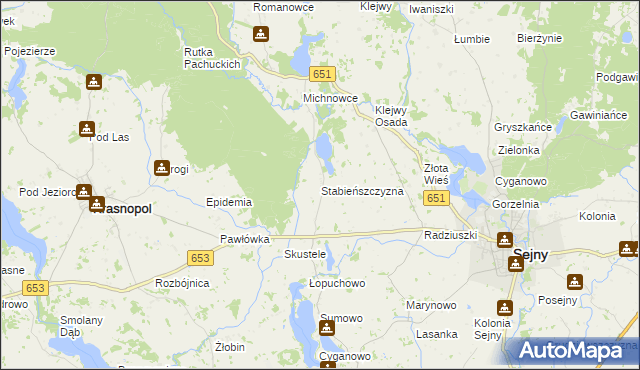 mapa Stabieńszczyzna, Stabieńszczyzna na mapie Targeo