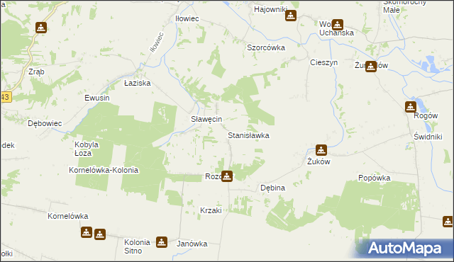 mapa Stanisławka gmina Sitno, Stanisławka gmina Sitno na mapie Targeo