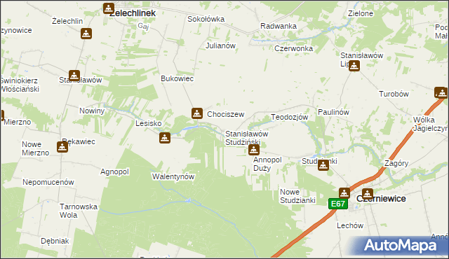 mapa Stanisławów Studziński, Stanisławów Studziński na mapie Targeo