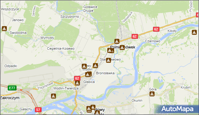 mapa Stanisławowo gmina Pomiechówek, Stanisławowo gmina Pomiechówek na mapie Targeo