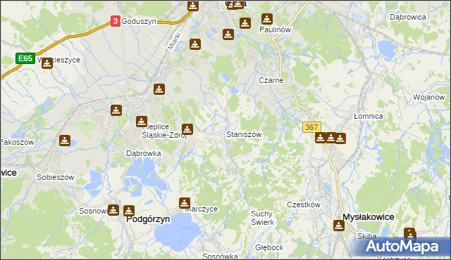 mapa Staniszów, Staniszów na mapie Targeo