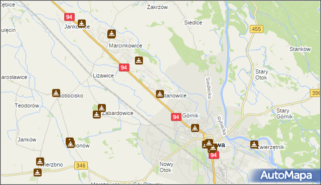 mapa Stanowice gmina Oława, Stanowice gmina Oława na mapie Targeo