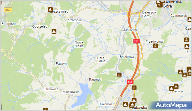 mapa Stara Białka, Stara Białka na mapie Targeo