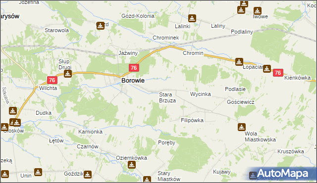 mapa Stara Brzuza, Stara Brzuza na mapie Targeo