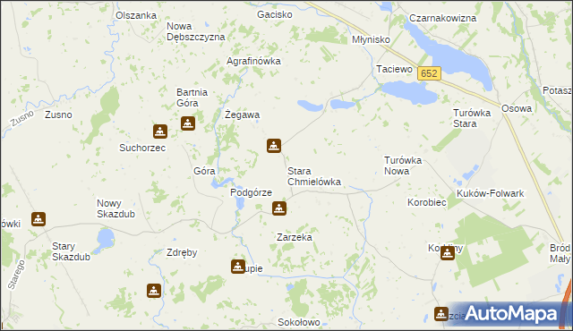 mapa Stara Chmielówka, Stara Chmielówka na mapie Targeo