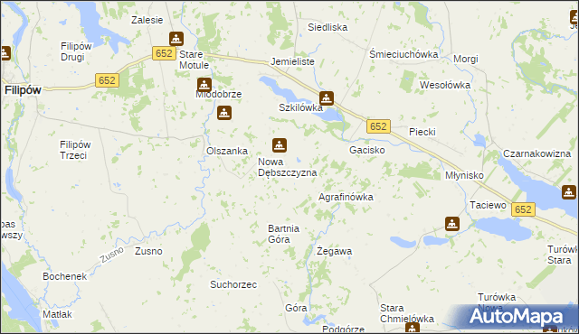 mapa Stara Dębszczyzna, Stara Dębszczyzna na mapie Targeo