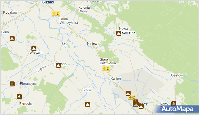 mapa Stara Kaźmierka, Stara Kaźmierka na mapie Targeo