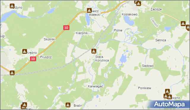 mapa Stara Korytnica, Stara Korytnica na mapie Targeo