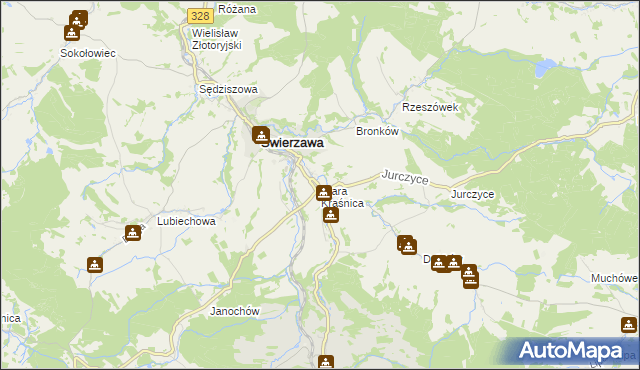 mapa Stara Kraśnica, Stara Kraśnica na mapie Targeo