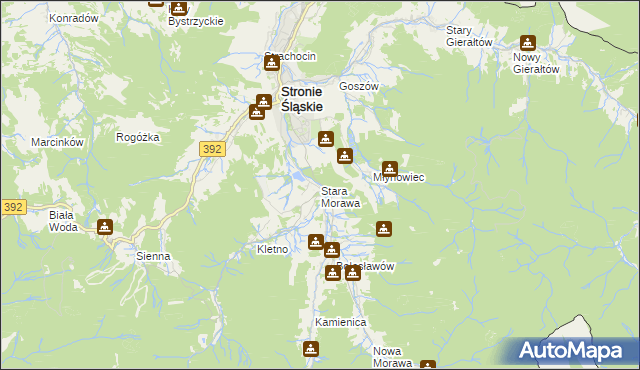 mapa Stara Morawa, Stara Morawa na mapie Targeo