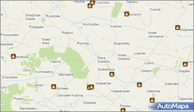 mapa Stara Sobótka, Stara Sobótka na mapie Targeo