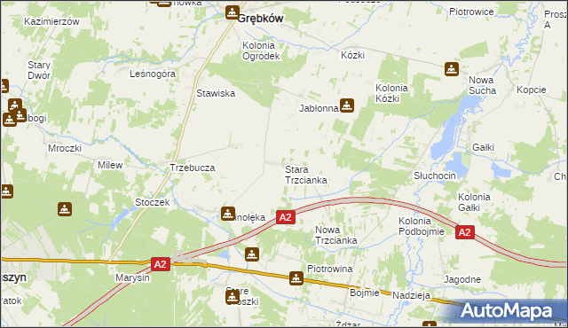 mapa Stara Trzcianka, Stara Trzcianka na mapie Targeo