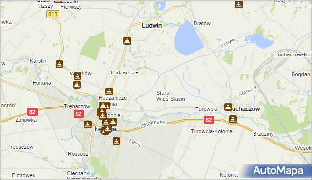 mapa Stara Wieś-Stasin, Stara Wieś-Stasin na mapie Targeo