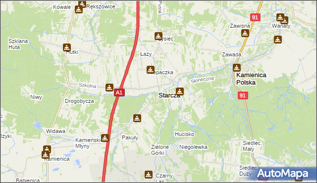 mapa Starcza, Starcza na mapie Targeo