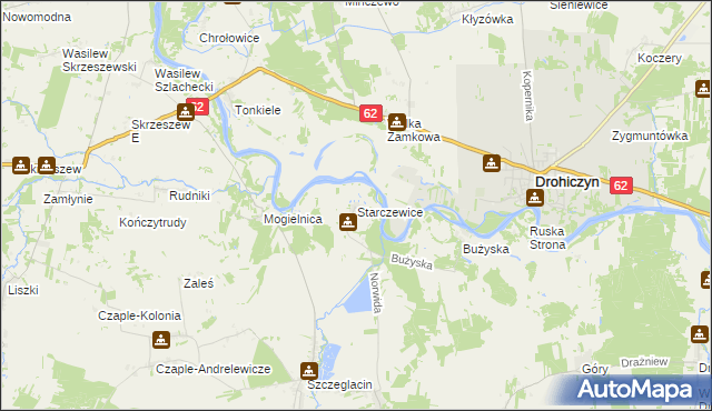mapa Starczewice, Starczewice na mapie Targeo