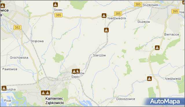 mapa Starczów, Starczów na mapie Targeo