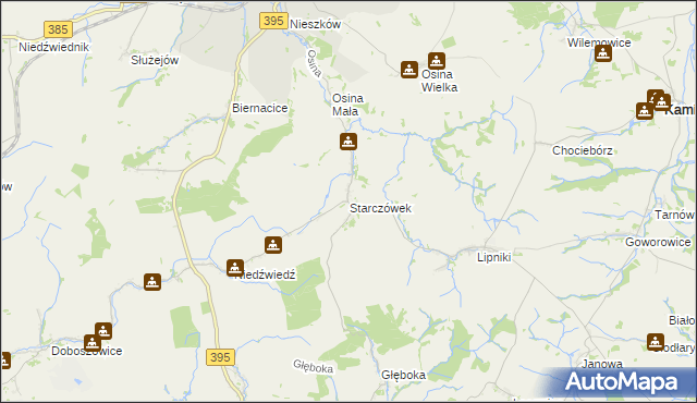 mapa Starczówek, Starczówek na mapie Targeo