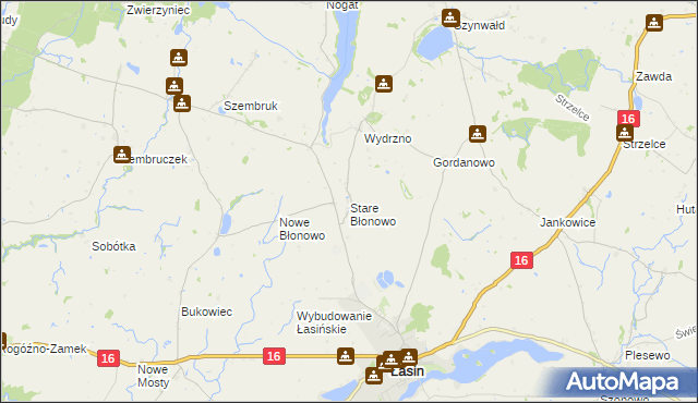 mapa Stare Błonowo, Stare Błonowo na mapie Targeo