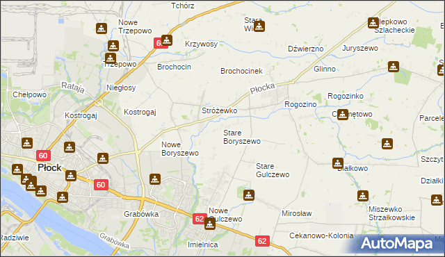 mapa Stare Boryszewo, Stare Boryszewo na mapie Targeo