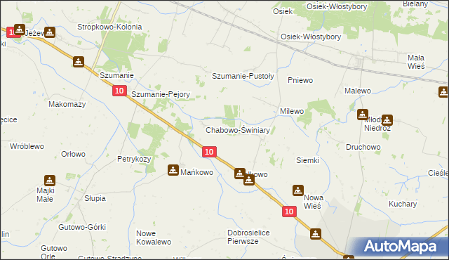 mapa Stare Chabowo, Stare Chabowo na mapie Targeo