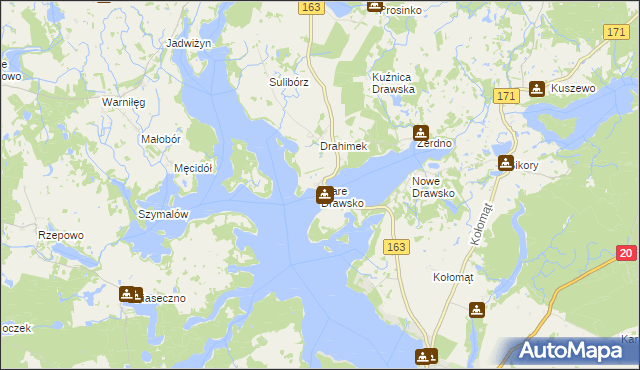 mapa Stare Drawsko, Stare Drawsko na mapie Targeo