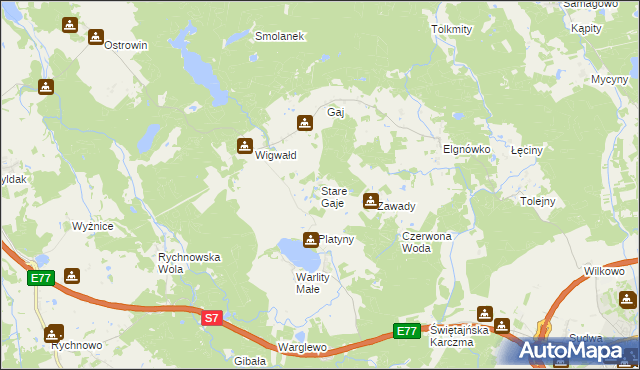 mapa Stare Gaje, Stare Gaje na mapie Targeo