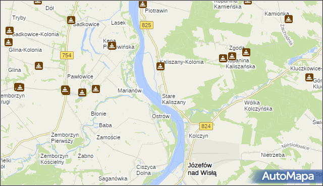 mapa Stare Kaliszany, Stare Kaliszany na mapie Targeo