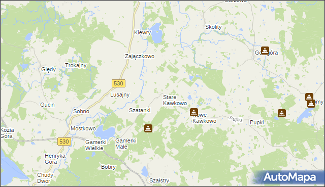 mapa Stare Kawkowo, Stare Kawkowo na mapie Targeo