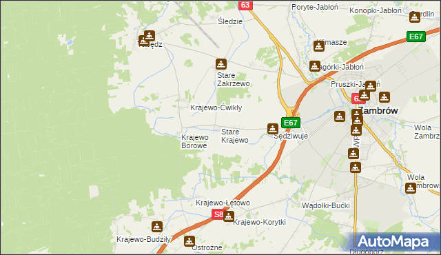 mapa Stare Krajewo, Stare Krajewo na mapie Targeo