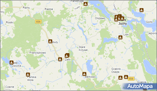 mapa Stare Krzywe, Stare Krzywe na mapie Targeo