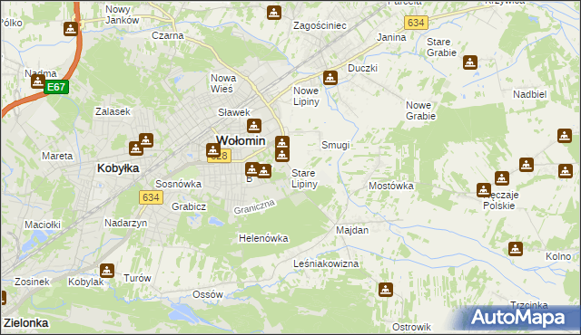 mapa Stare Lipiny, Stare Lipiny na mapie Targeo