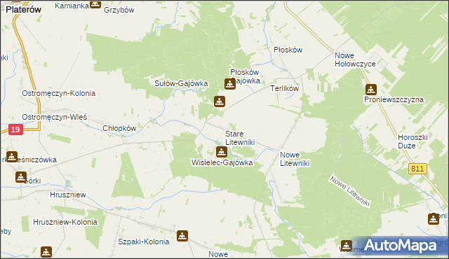 mapa Stare Litewniki, Stare Litewniki na mapie Targeo