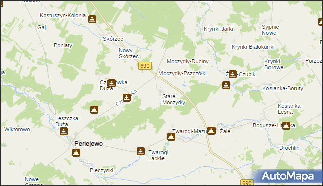 mapa Stare Moczydły, Stare Moczydły na mapie Targeo