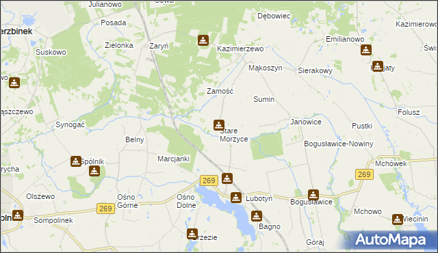 mapa Stare Morzyce, Stare Morzyce na mapie Targeo