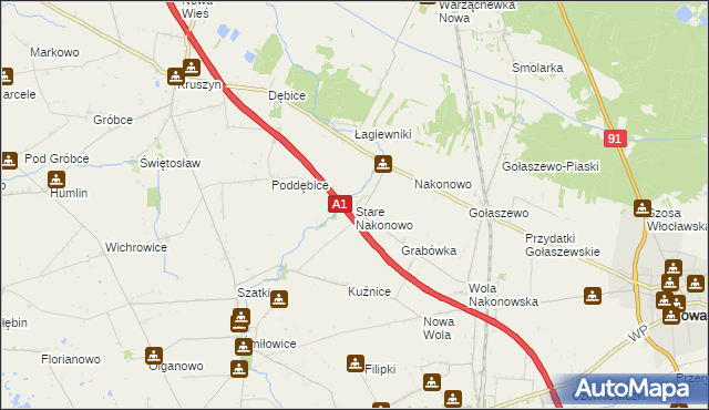 mapa Stare Nakonowo, Stare Nakonowo na mapie Targeo