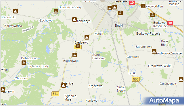 mapa Stare Piastowo, Stare Piastowo na mapie Targeo