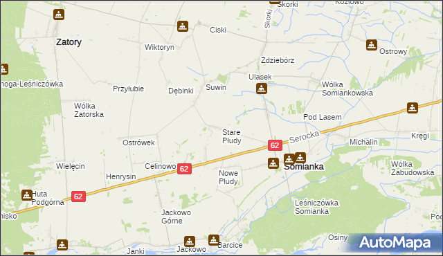 mapa Stare Płudy, Stare Płudy na mapie Targeo