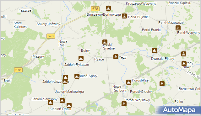 mapa Stare Racibory, Stare Racibory na mapie Targeo