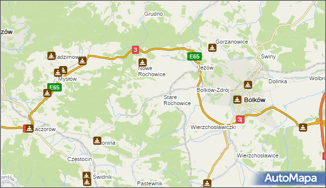mapa Stare Rochowice, Stare Rochowice na mapie Targeo