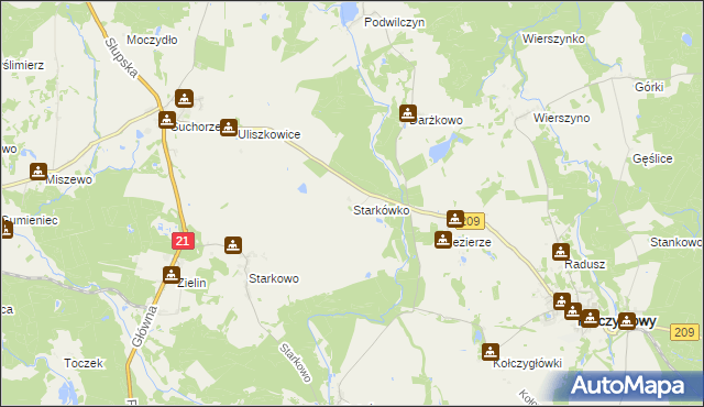 mapa Starkówko, Starkówko na mapie Targeo