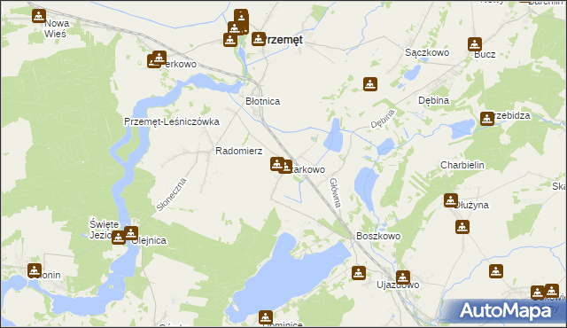 mapa Starkowo gmina Przemęt, Starkowo gmina Przemęt na mapie Targeo