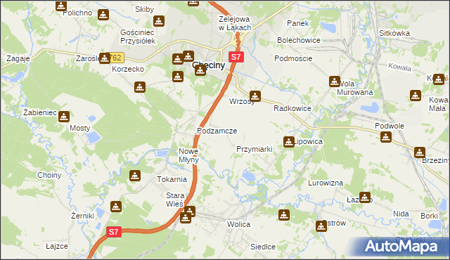 mapa Starochęciny, Starochęciny na mapie Targeo