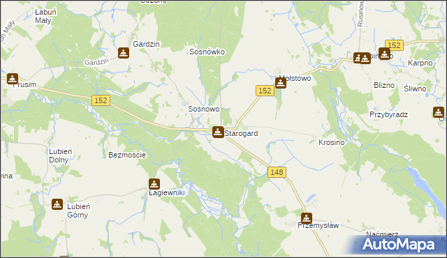 mapa Starogard, Starogard na mapie Targeo