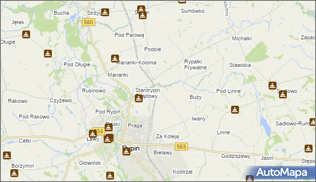 mapa Starorypin Prywatny, Starorypin Prywatny na mapie Targeo