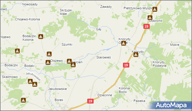 mapa Starowieś gmina Boćki, Starowieś gmina Boćki na mapie Targeo