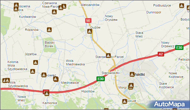 mapa Starowiskitki-Parcel, Starowiskitki-Parcel na mapie Targeo