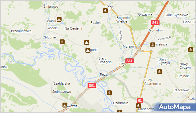 mapa Stary Drożęcin, Stary Drożęcin na mapie Targeo