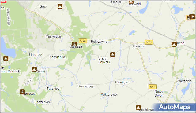 mapa Stary Folwark gmina Grudziądz, Stary Folwark gmina Grudziądz na mapie Targeo