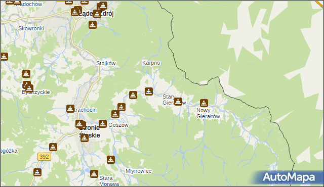 mapa Stary Gierałtów, Stary Gierałtów na mapie Targeo