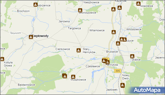 mapa Stary Henryków, Stary Henryków na mapie Targeo